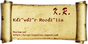 Kövér Rozália névjegykártya